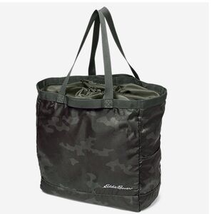 Eddie Bauer Stowaway Packable 25L Cinch Tote Camo Green Camouflage NWOT!